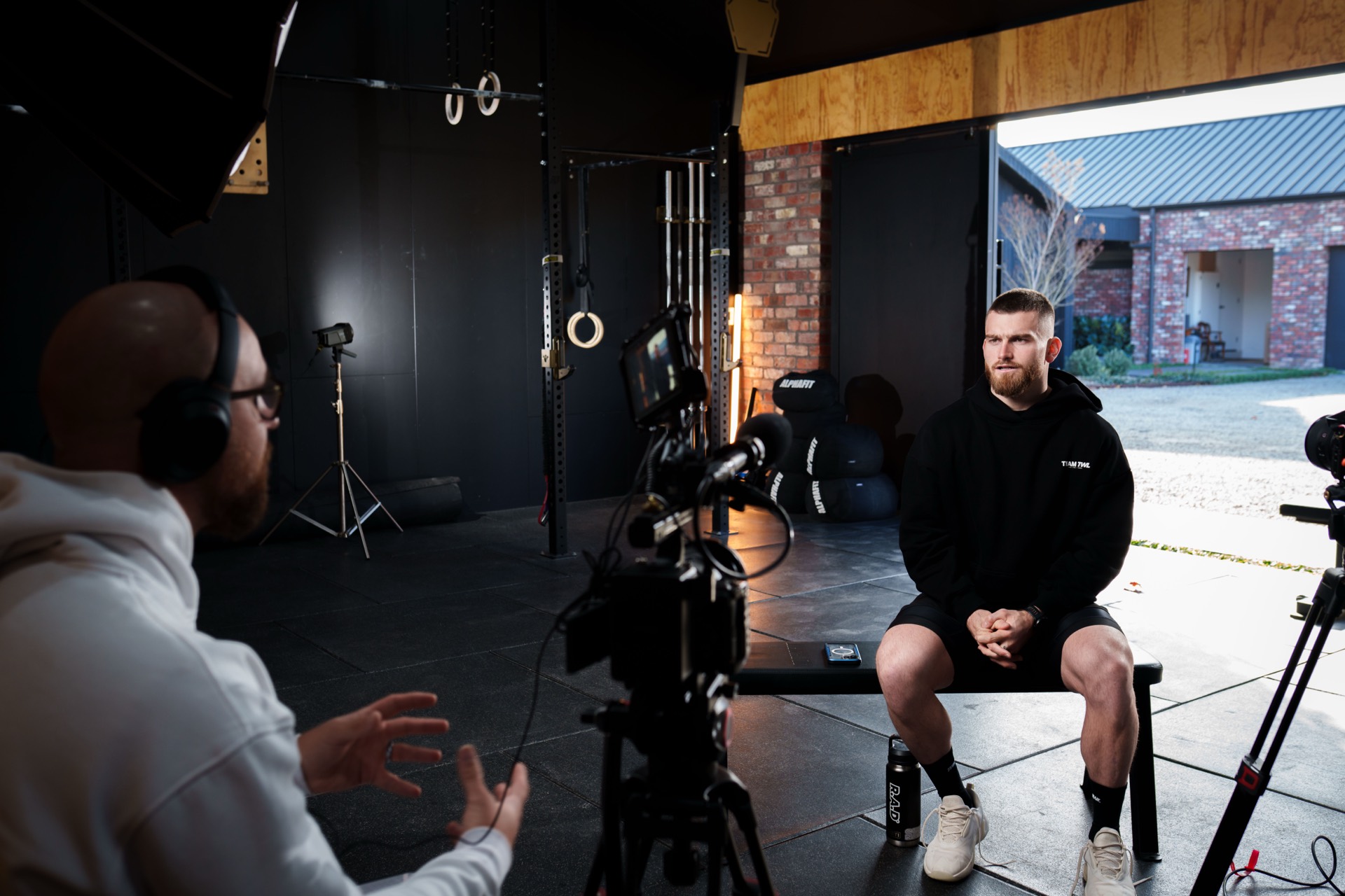 Athlete interviewed on set for a Controlled Chaos Studios sports documentary