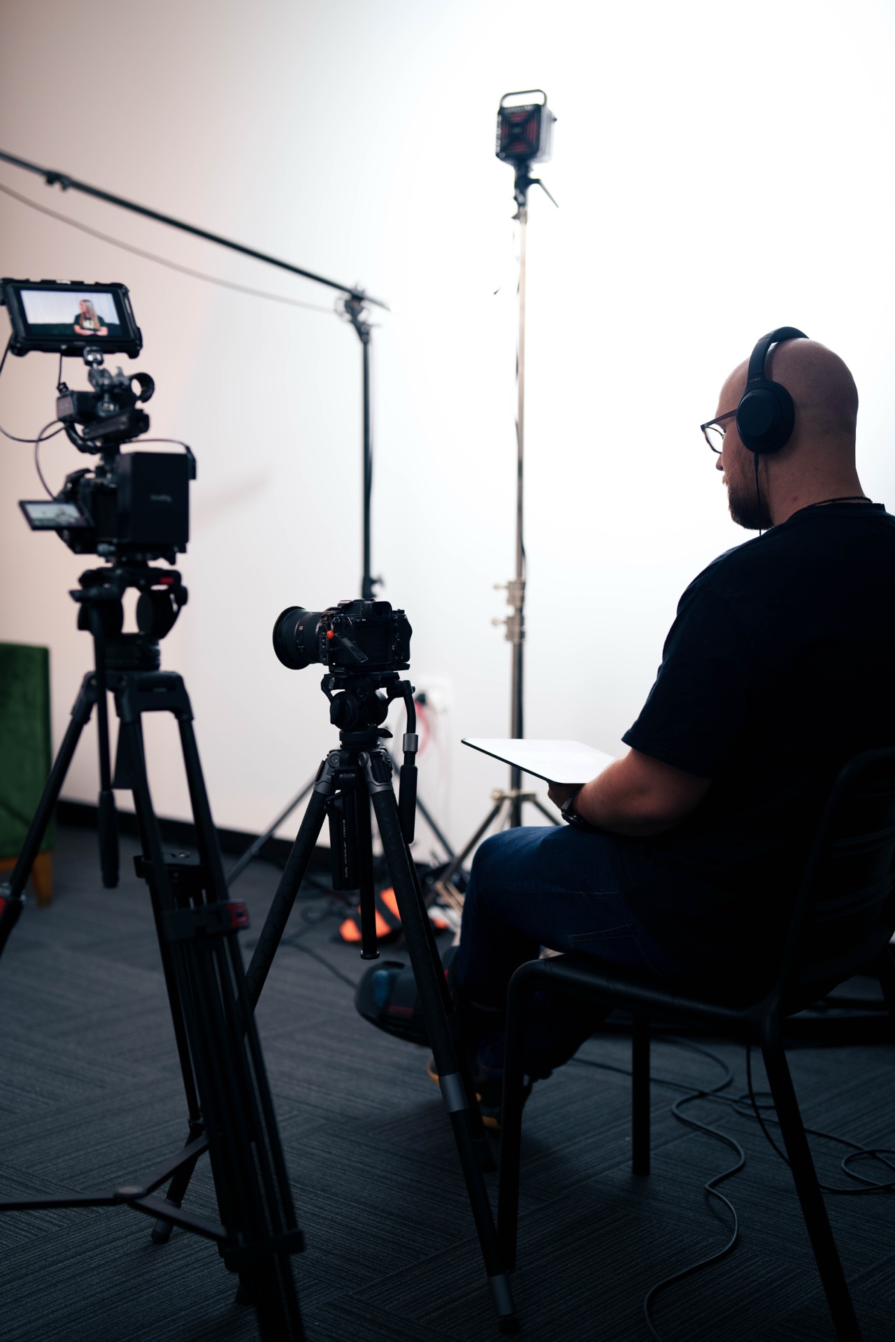 Dual-camera interview production setup by Controlled Chaos Studios
