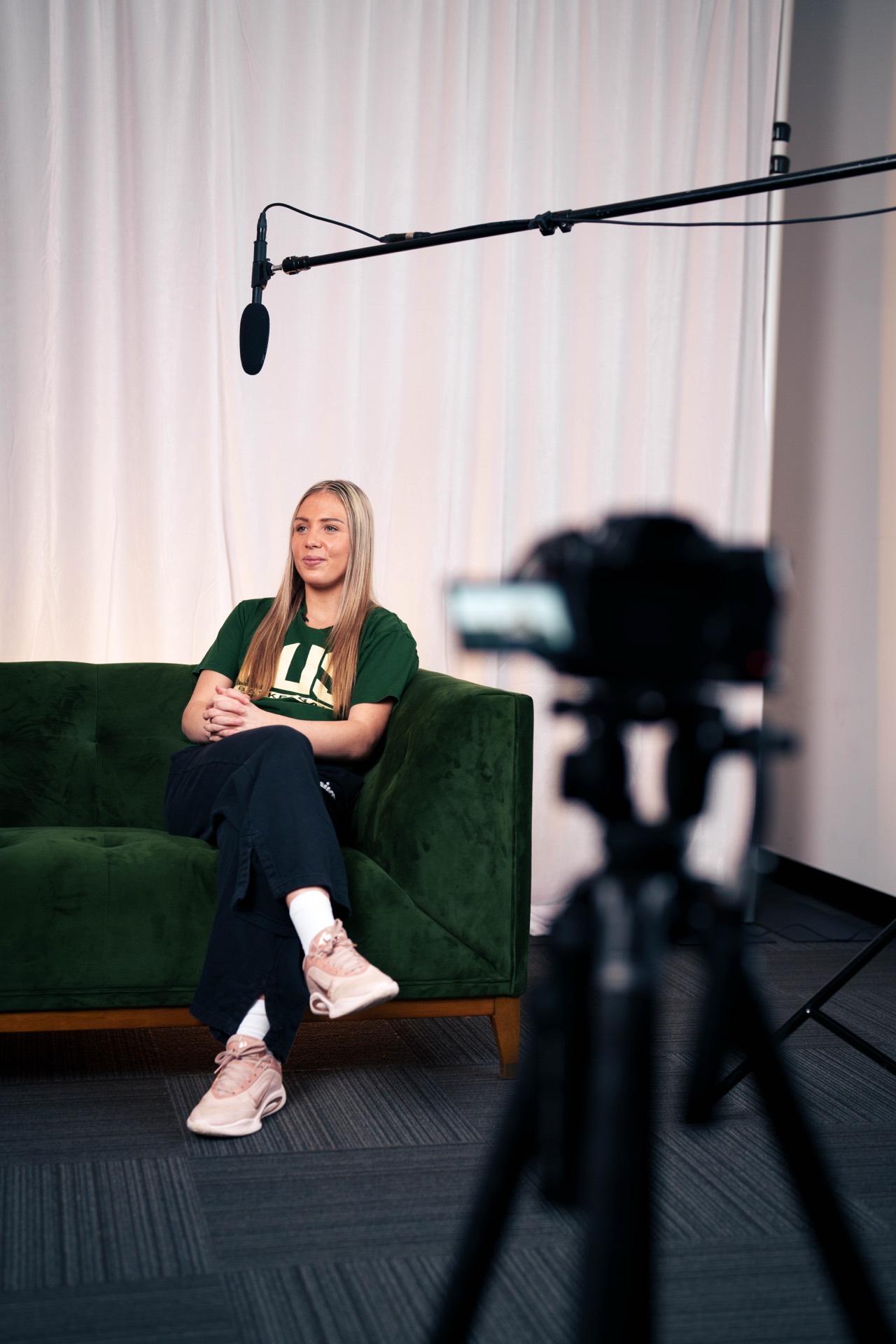 Australian basketball athlete during a filmed storytelling interview